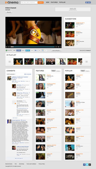 inCinema: Subpage design