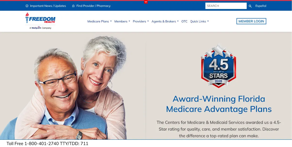 Freedom Health Homepage New Design